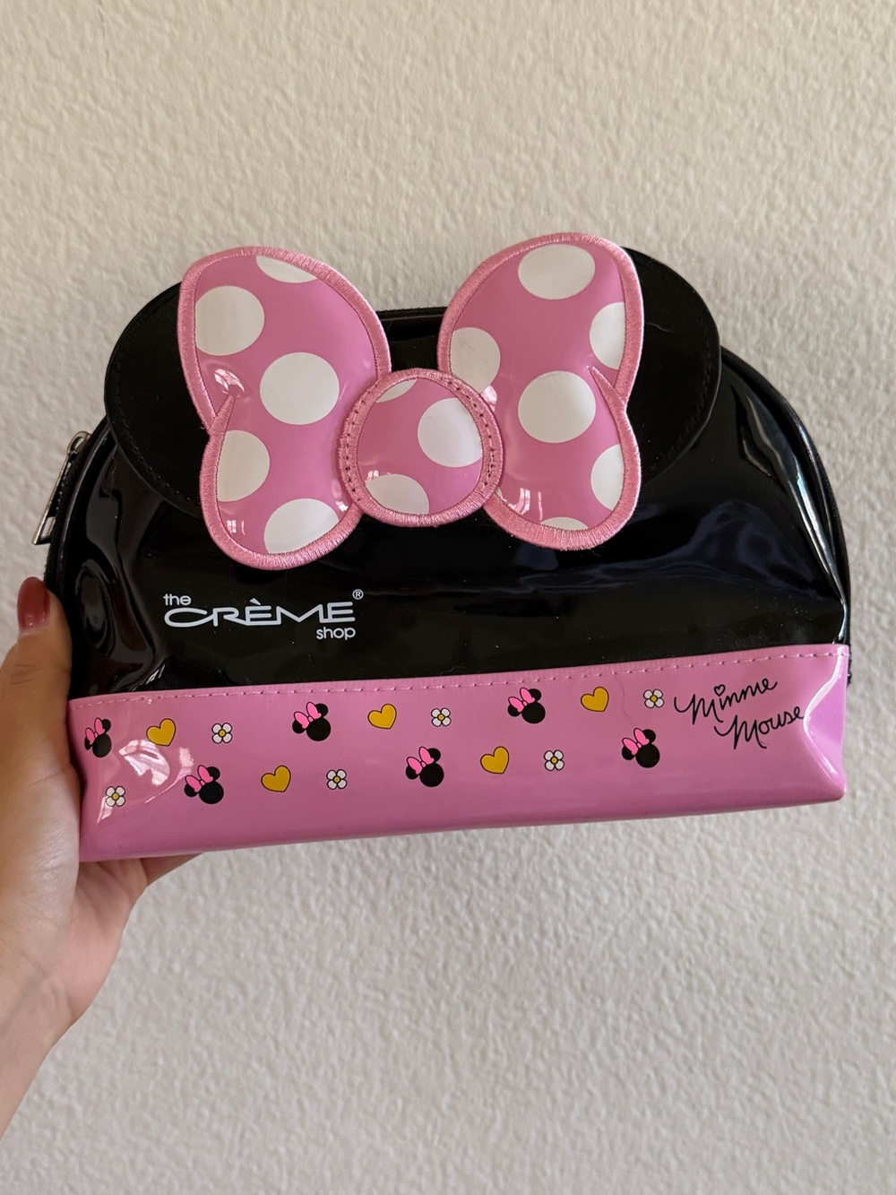 NWOT- The Crème Shop x Minnie Mouse Pink & Black Cosmetic Bag